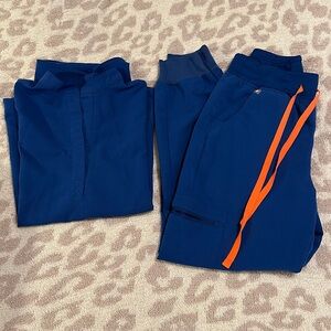 Figs Women's Tops in Navy and Orange